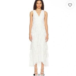 NWT Cascading Ruffle Maxi Dress in New Ivory. 1. STATE. Sz US 4